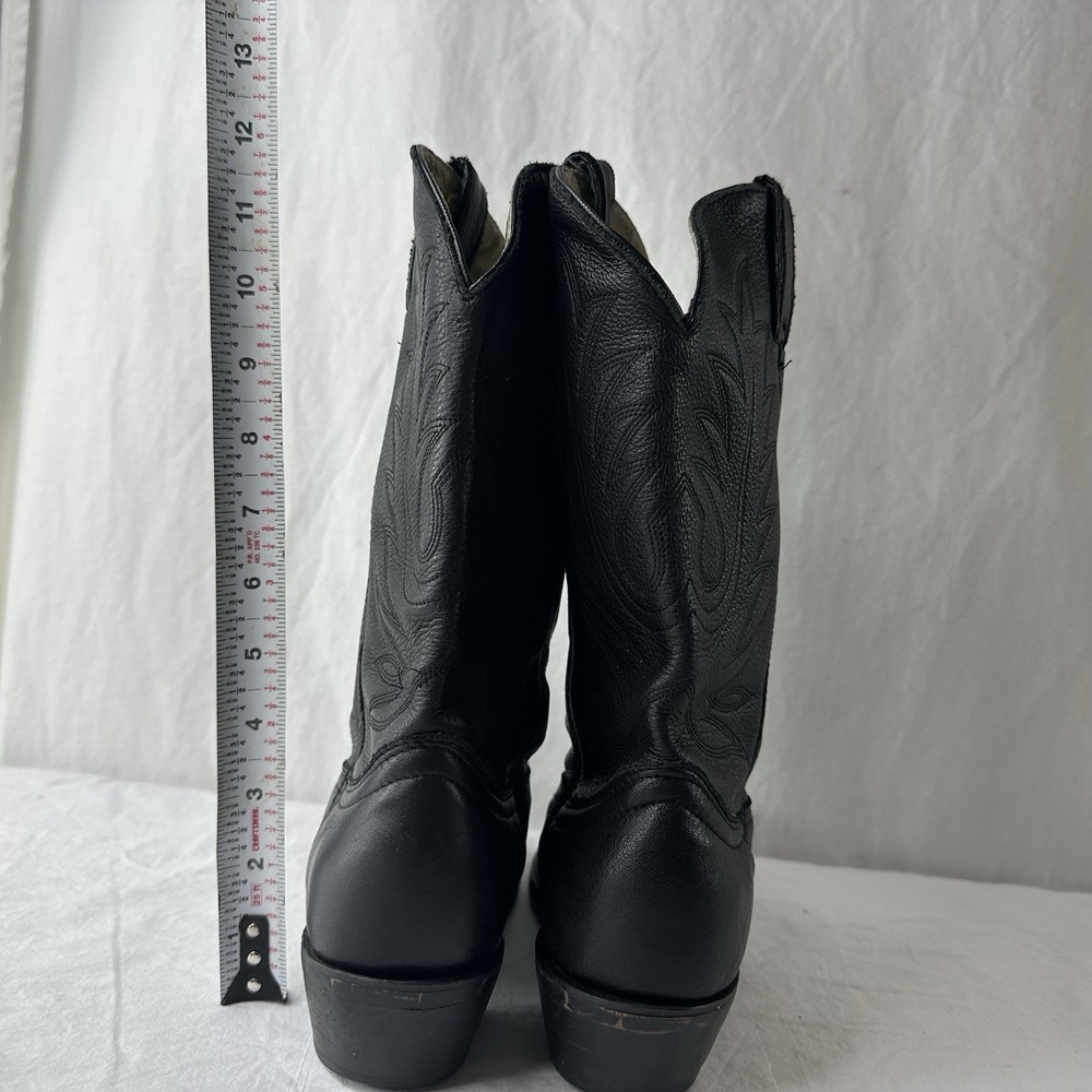 Vintage Durango Black Leather Cowboy Biker Boots RD560 Women's Sz 8 M Toe Rands - Picture 6 of 11